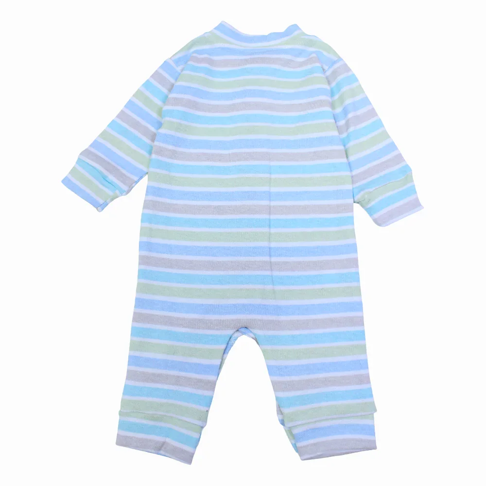 Unisex Striped Cotton Footless Onesie - Image 2