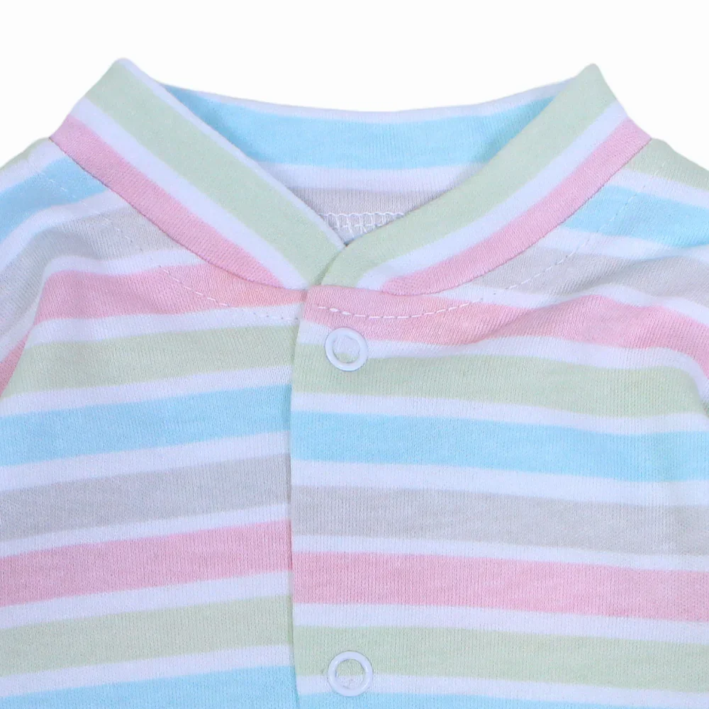 Unisex Striped Cotton Footless Onesie - Image 6