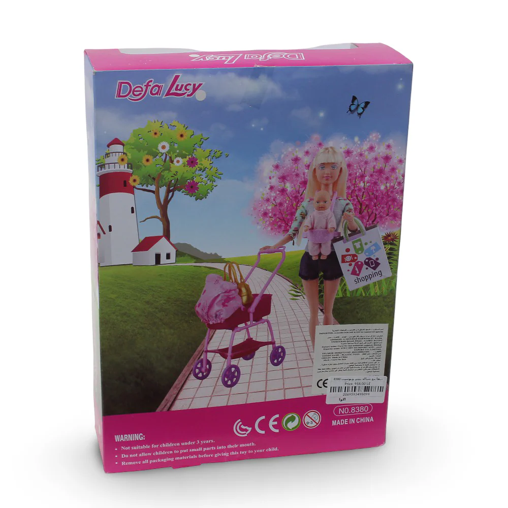 Defa Lucy "Young Mother" Doll Set – 2 Dolls with Stroller & Accessories - Image 2