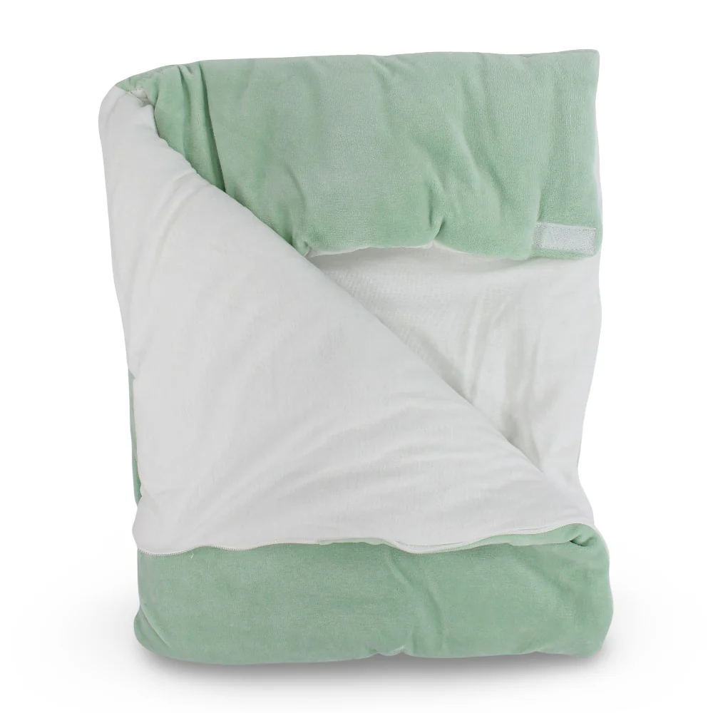 Baby Girls Velvet Baby Sleeping Bag – Mint with Bear Design - Image 2