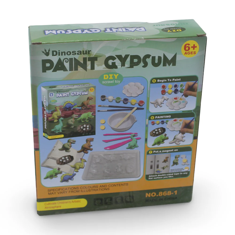 Dinosaur Paint Gypsum DIY Art Set – 6 Pieces - Image 2
