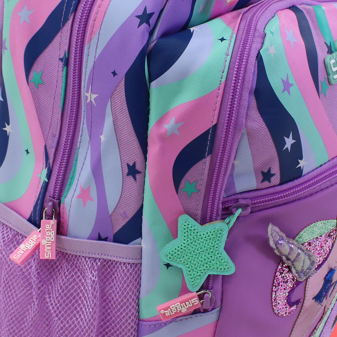 Smiggle Backpack Unicorn Design 17 Inches – Purple - Image 3