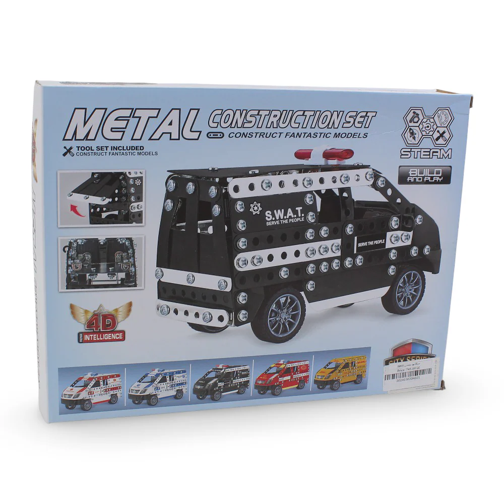 Black Ambulance Model Metal Construction Set - 314 Pcs - Image 3