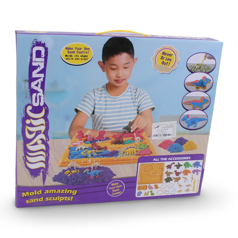 Magic Sand Dino Dig Playset – 1000g Moldable Sand Bucket - Image 2