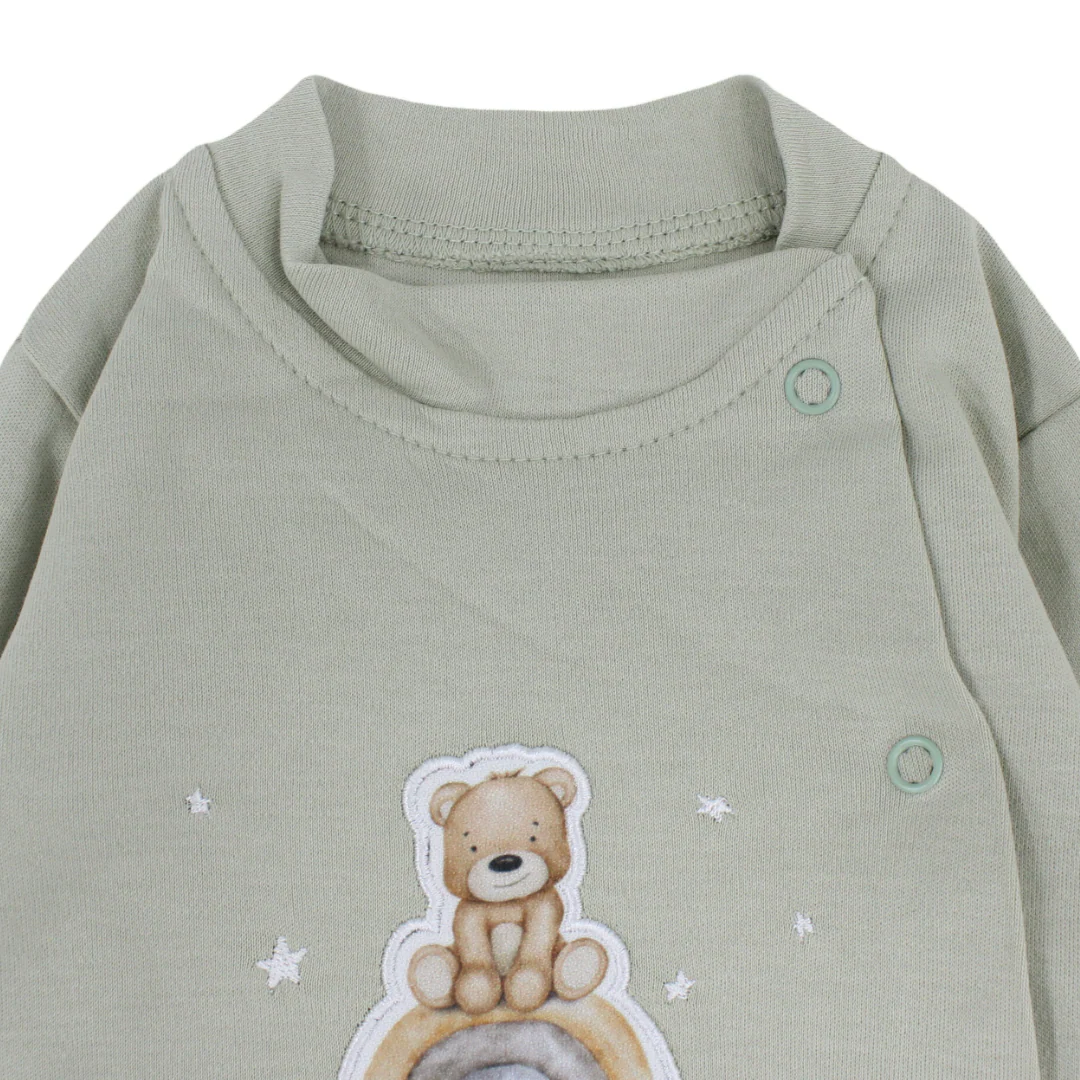Unisex Baby Cotton Footless Onesie – "Hello Teddy Bear" Print - Image 6