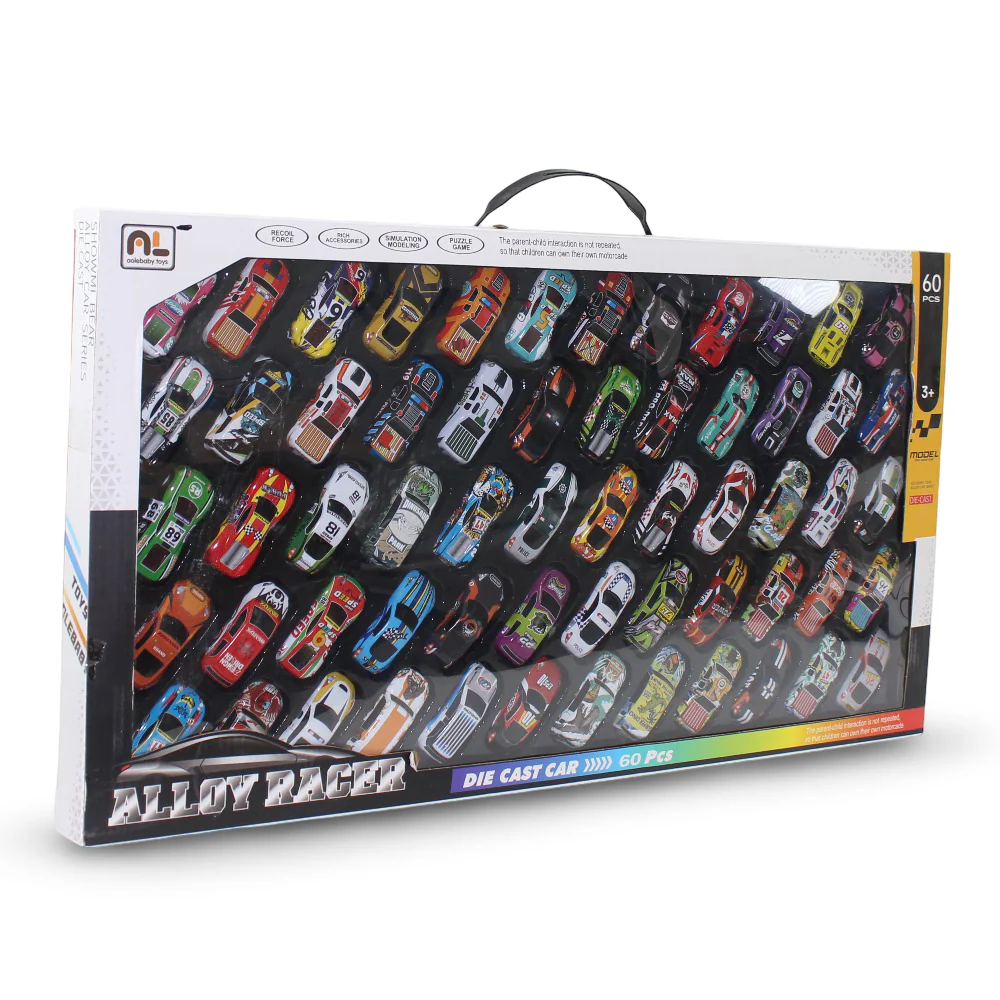 Alloy Racer Die-Cast Car Set – 60 Pieces