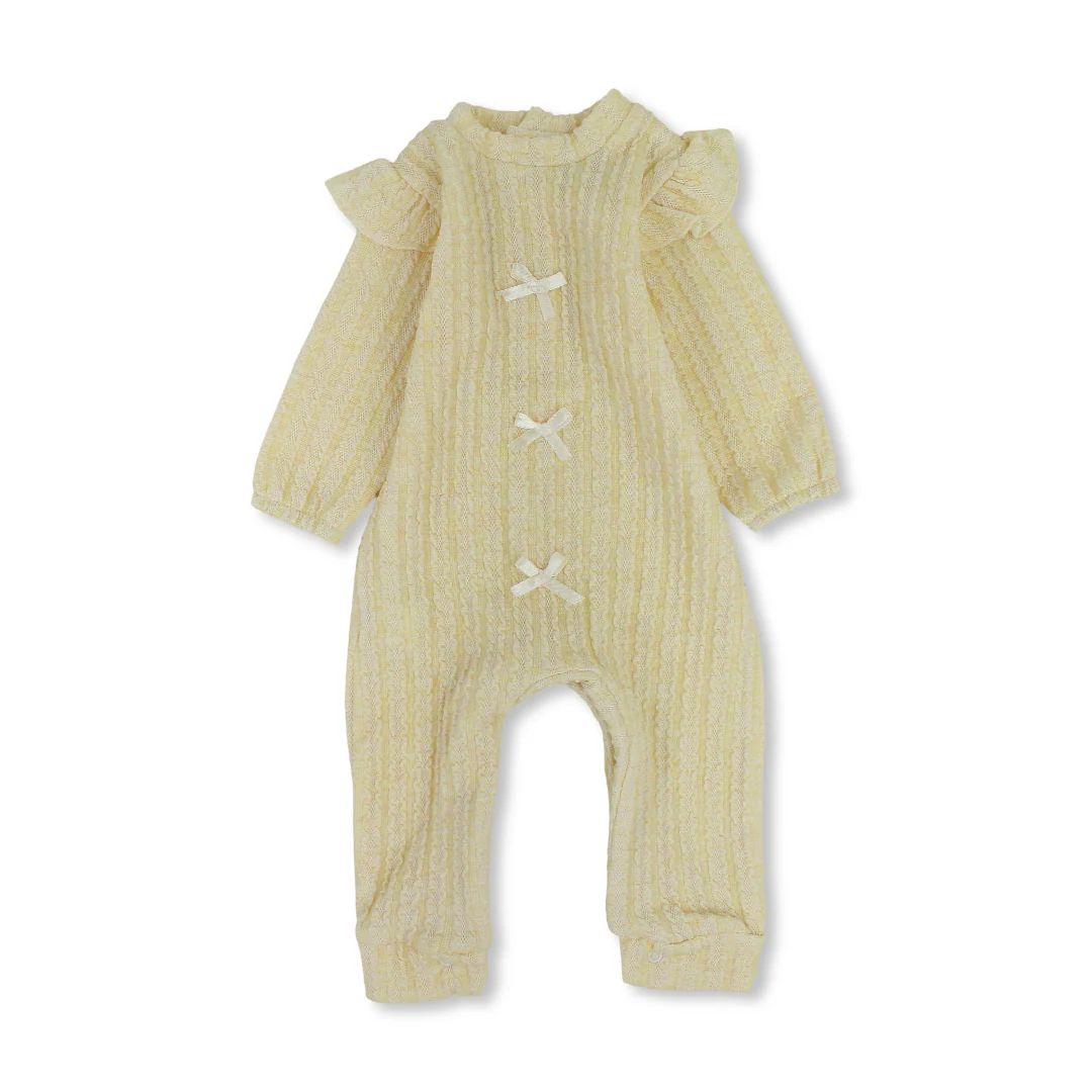 Baby Girls Cotton Baby Footie – Bows Design