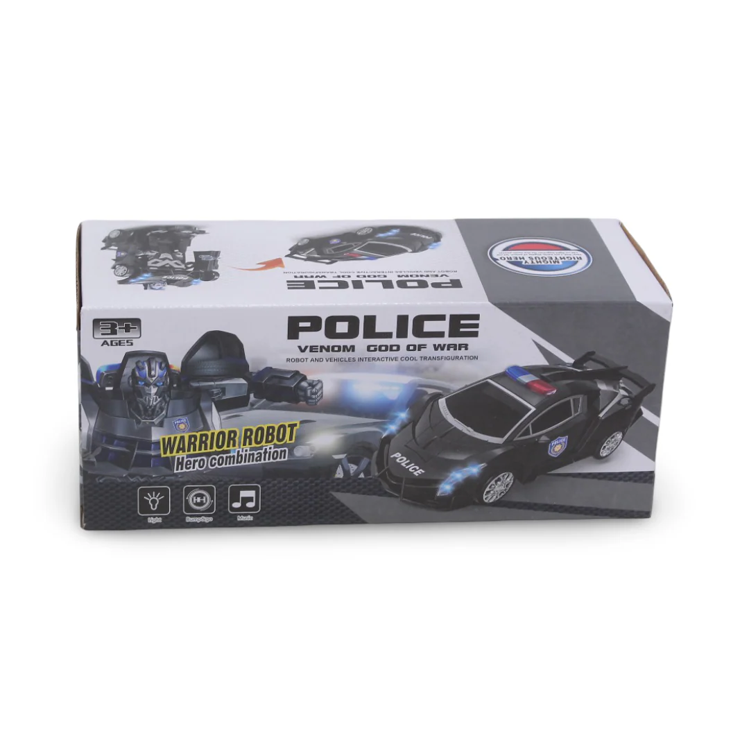 Police Transform Robot Car Toy – Black - Image 3