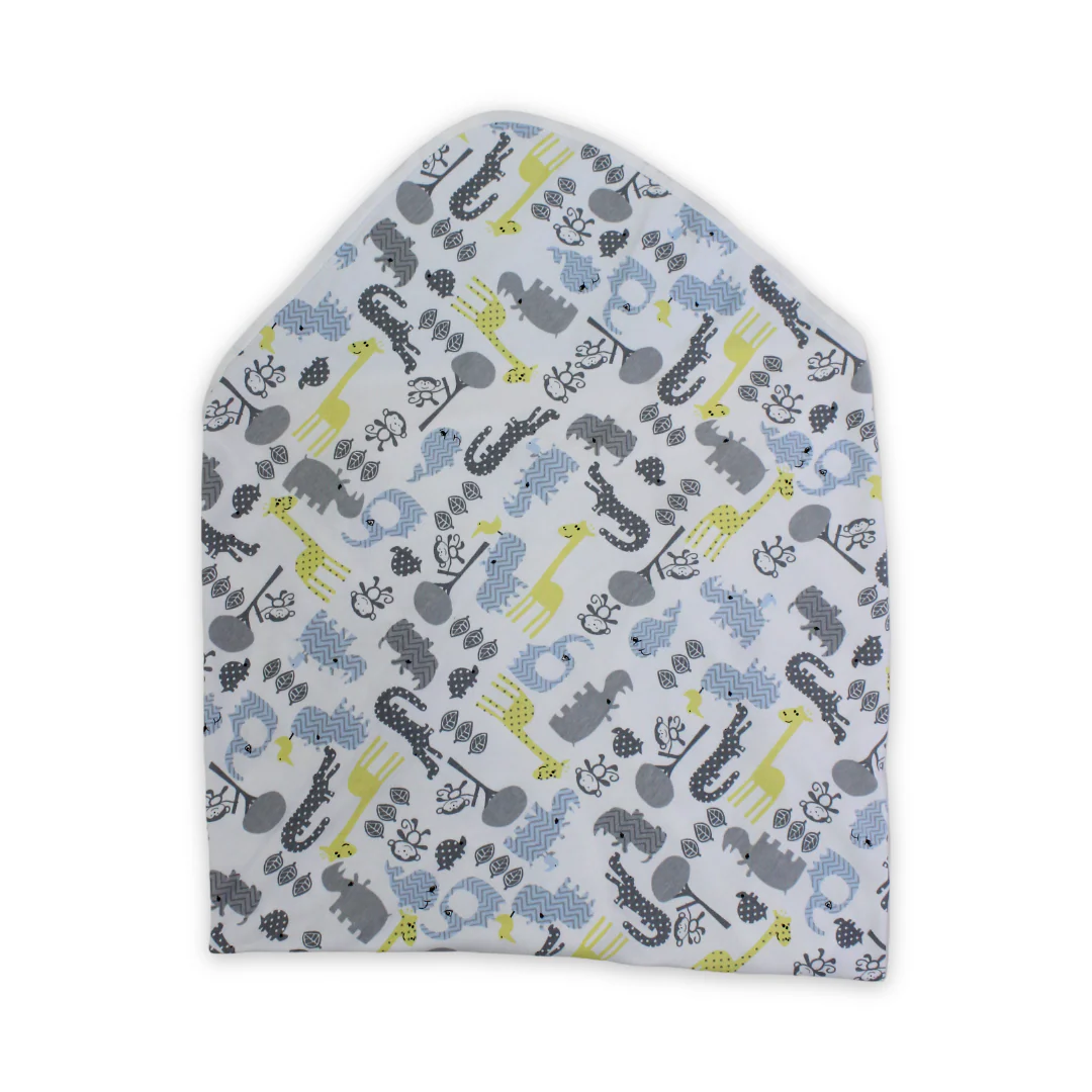 Cotton Baby Blanket – White with "The Little Zoo" Print - Image 2