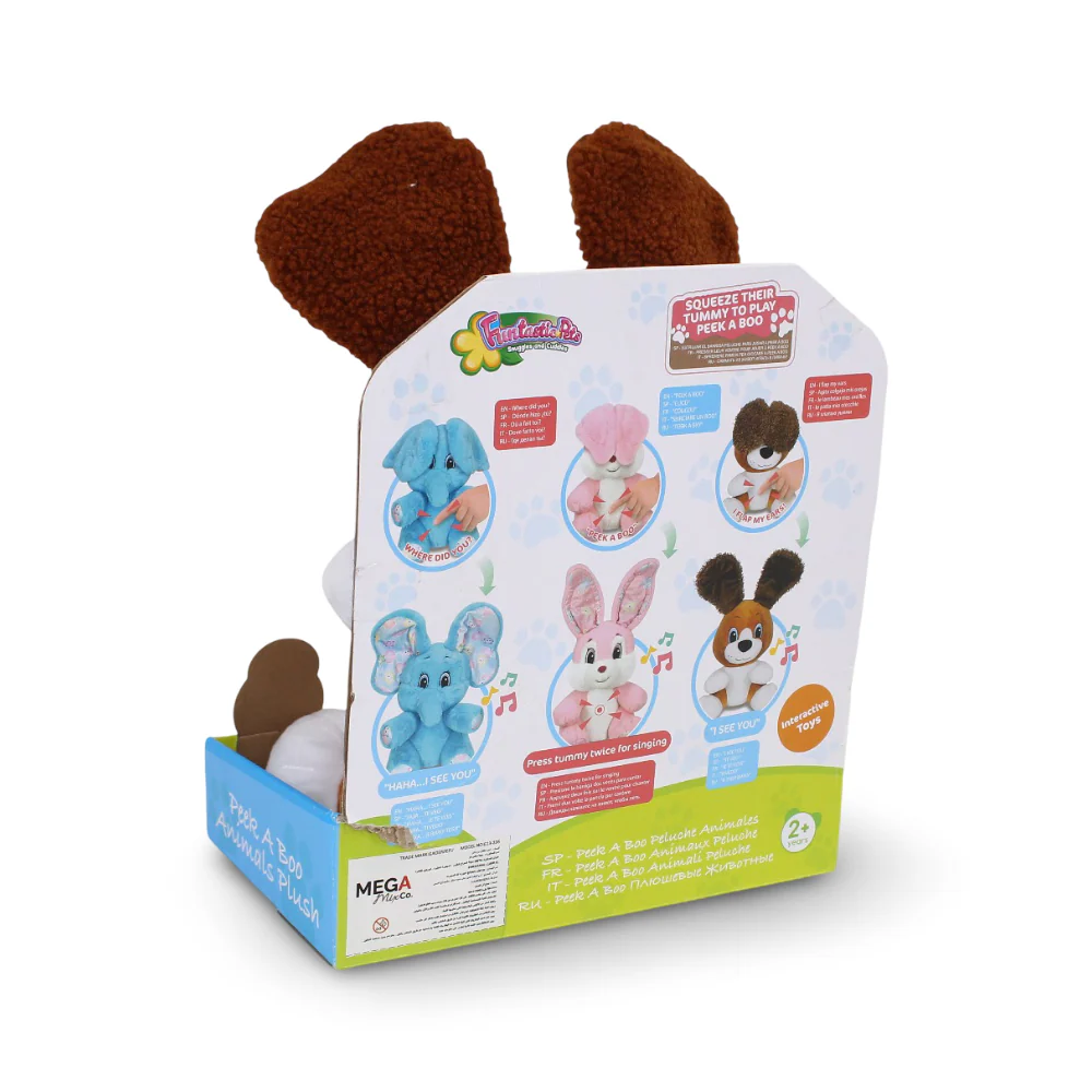 Peek A Boo Animals Plush – Brown Dog - Image 3