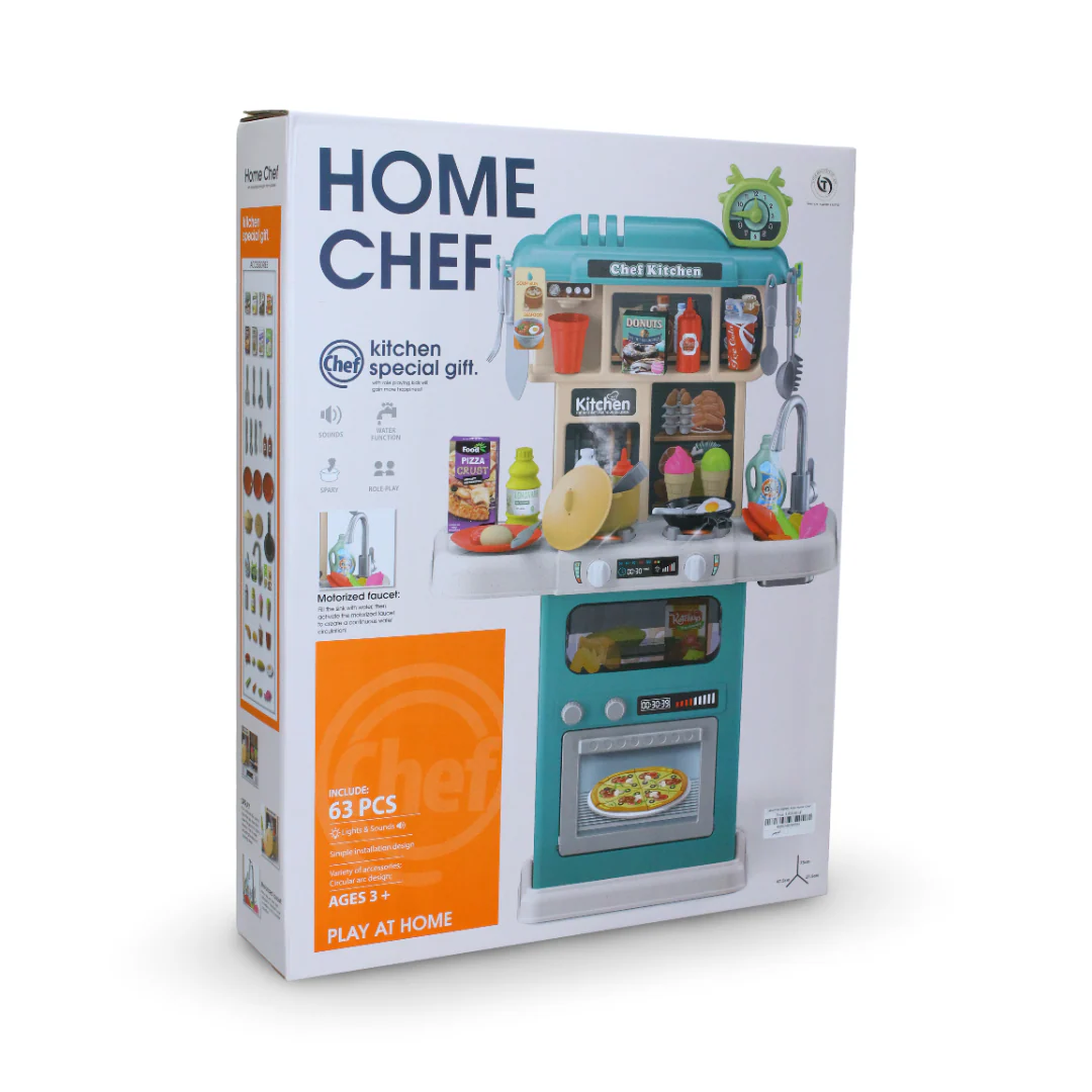Kids Home Chef Kitchen Playset – 63 Pcs - Image 3