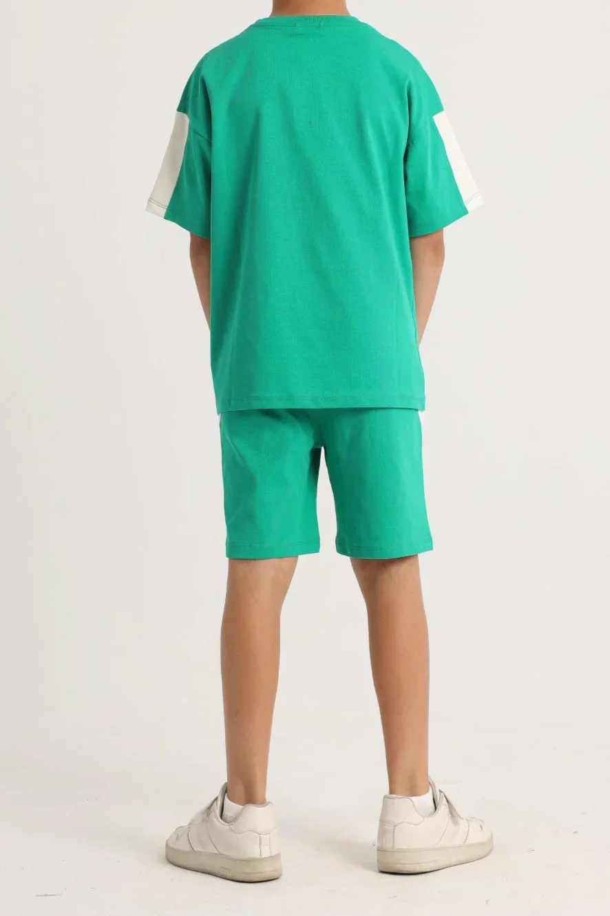 Unisex Kids Cotton Outfit Set – Green - Image 3