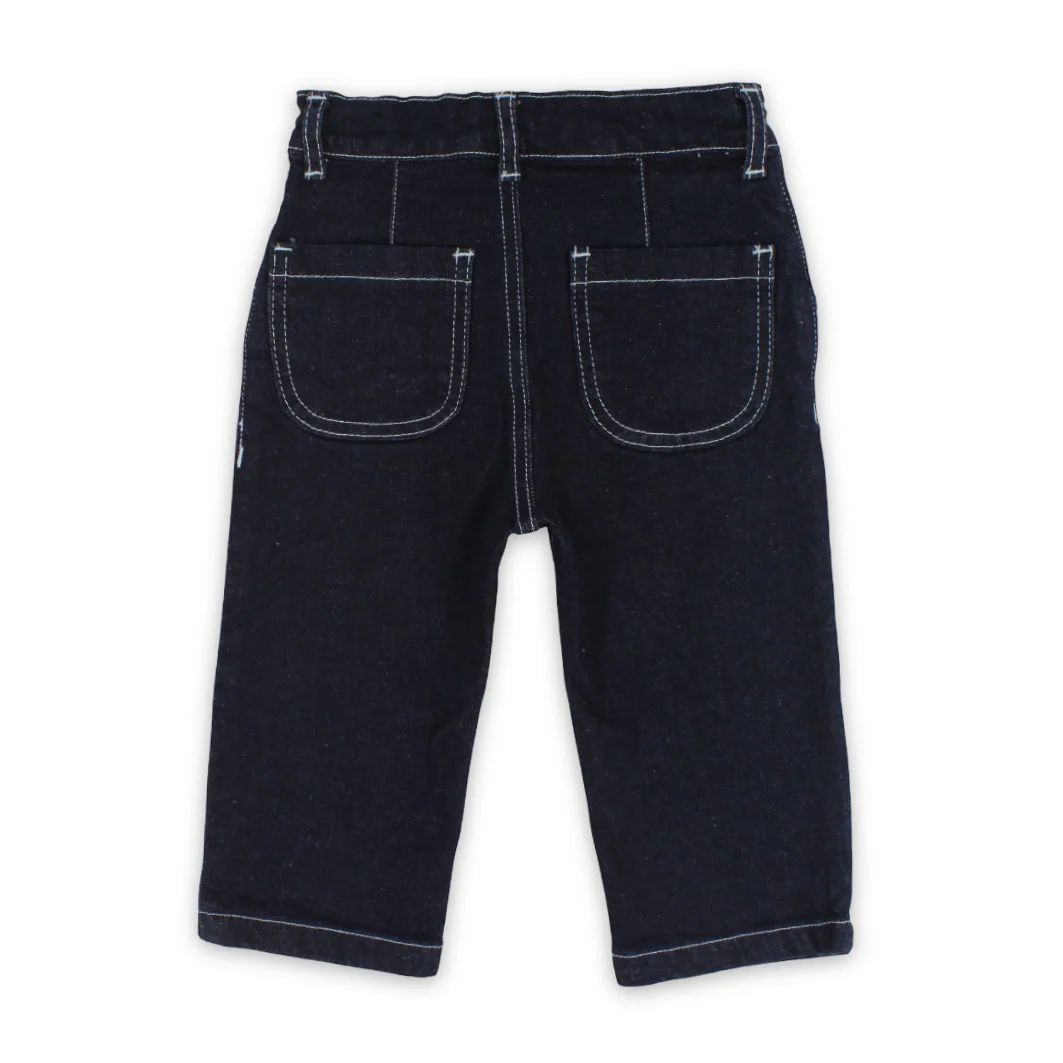 Unisex Baby Denim Pants – Dark Blue - Image 2