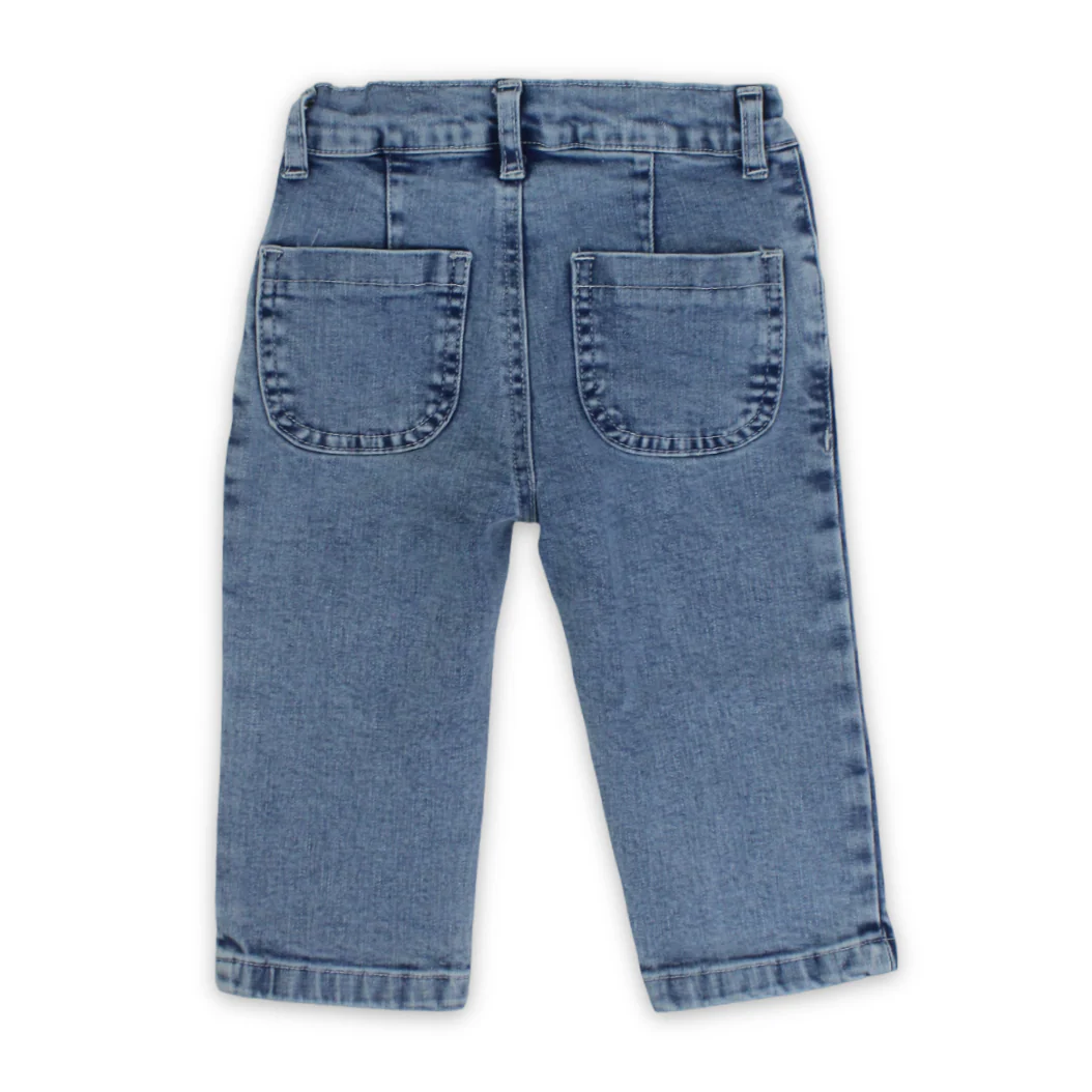 Unisex Baby Cotton Denim Pants – Light Blue - Image 2