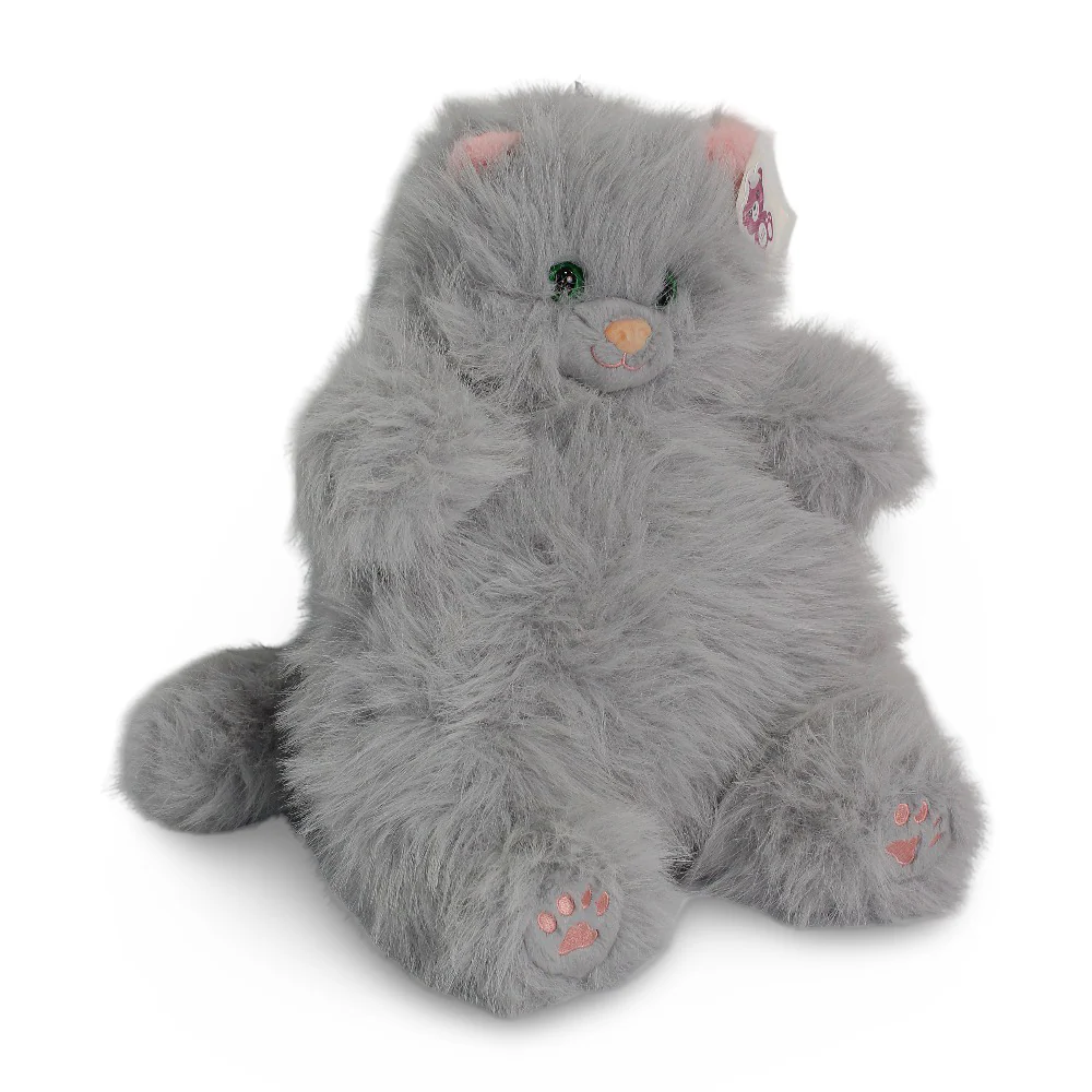 Soft Plush Sitting Cat – Grey (35 cm)