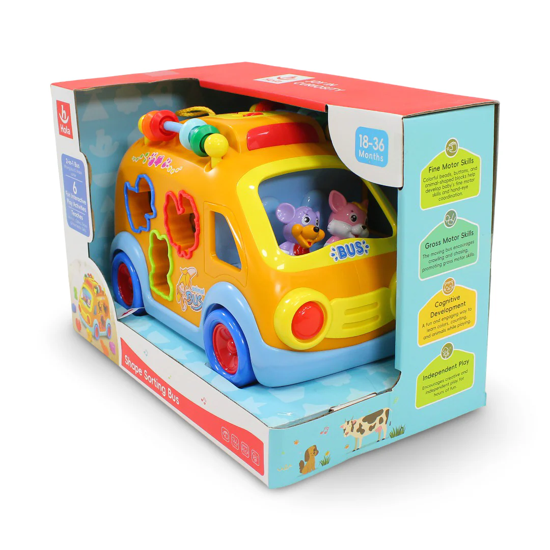 Hola Shape Sorting Bus Toy (Light & Music) - Image 2