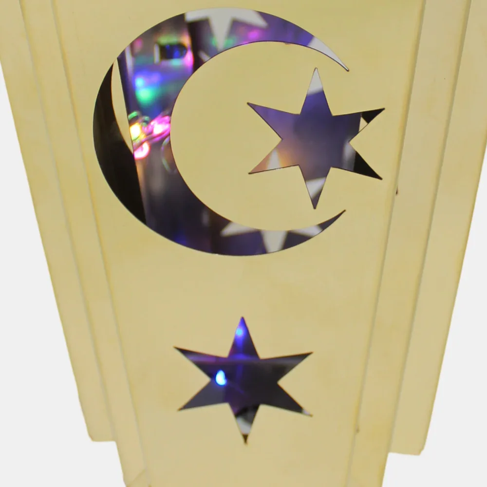 Gold Stainless Steel Lantern – Elegant Ramadan Decor - Image 2