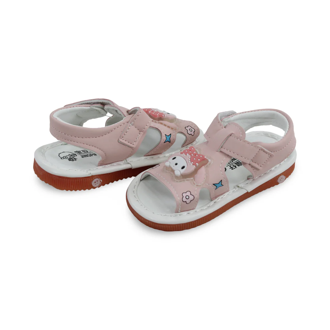 Baby Girls Leather Sandal – Pink with Kuromi Design - Image 2