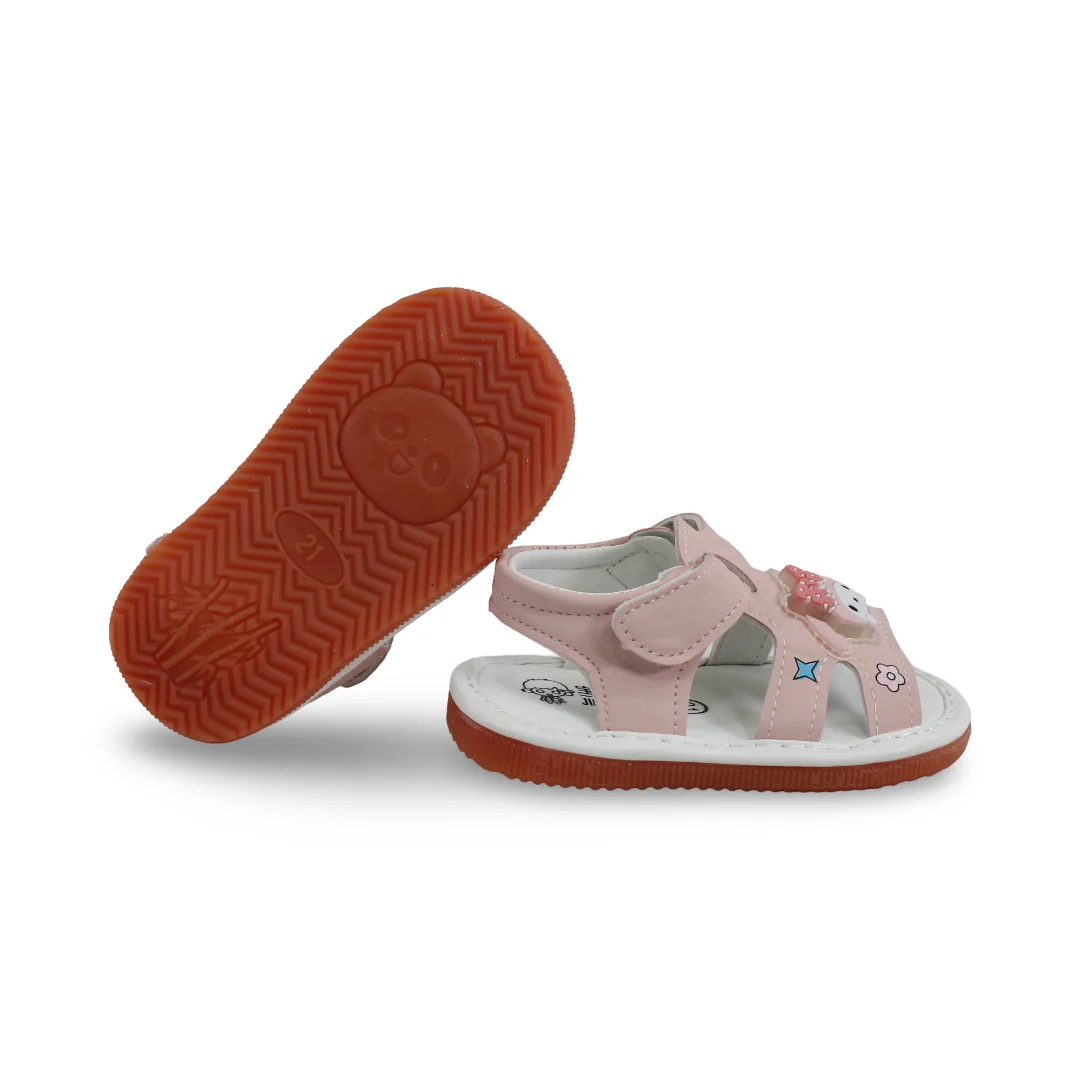 Baby Girls Leather Sandal – Pink with Kuromi Design - Image 3