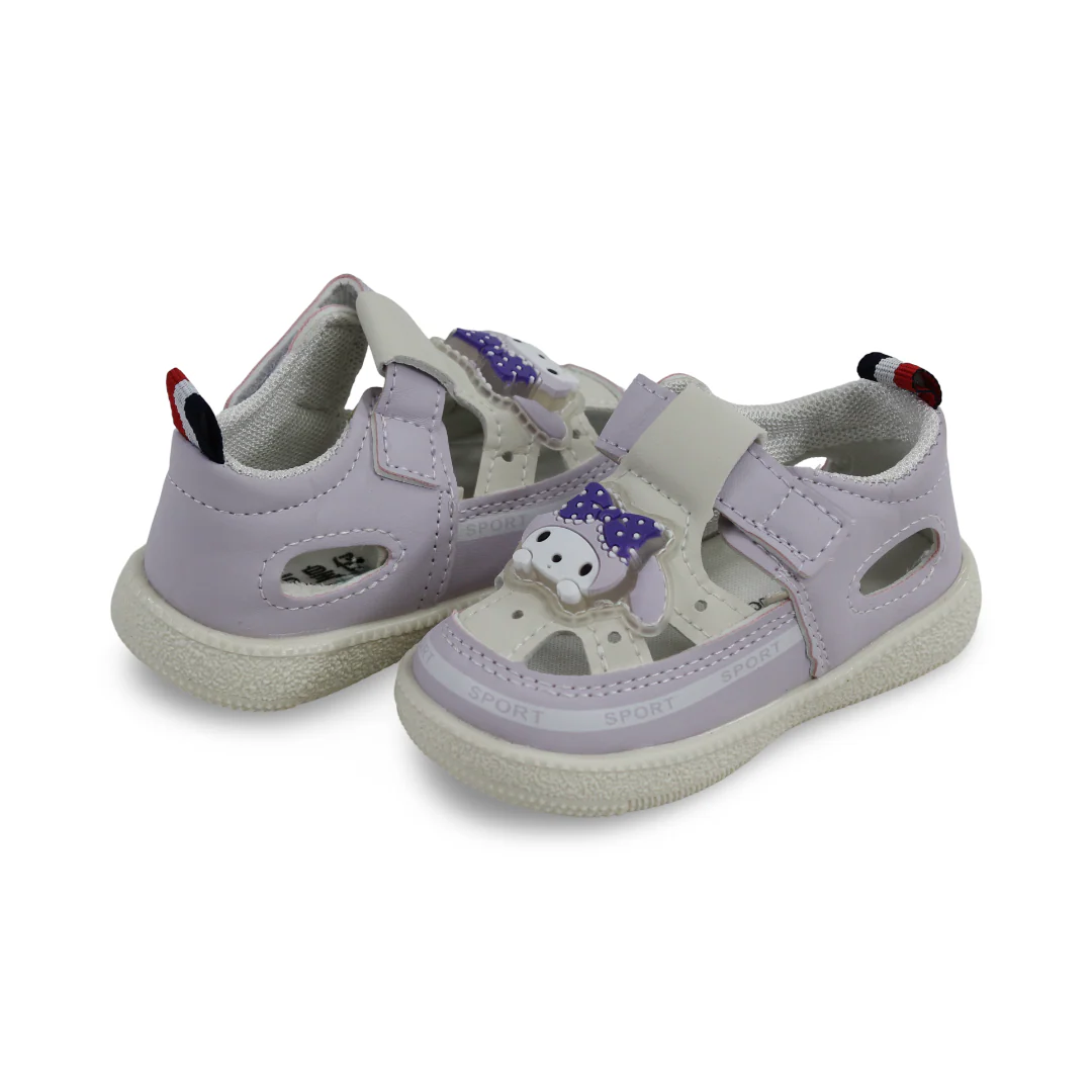 Baby Girls Leather Sandal – Purple with Kuromi Design - Image 2