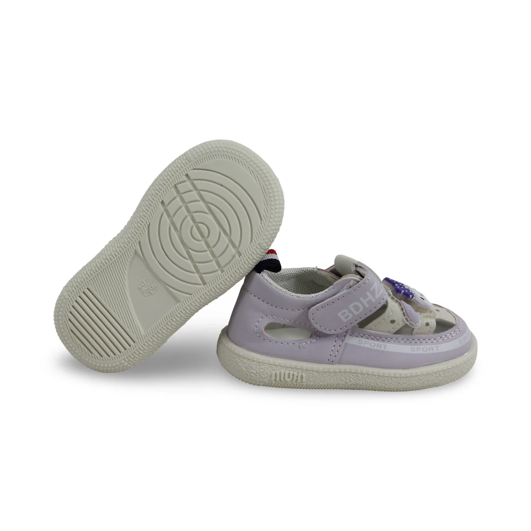Baby Girls Leather Sandal – Purple with Kuromi Design - Image 3