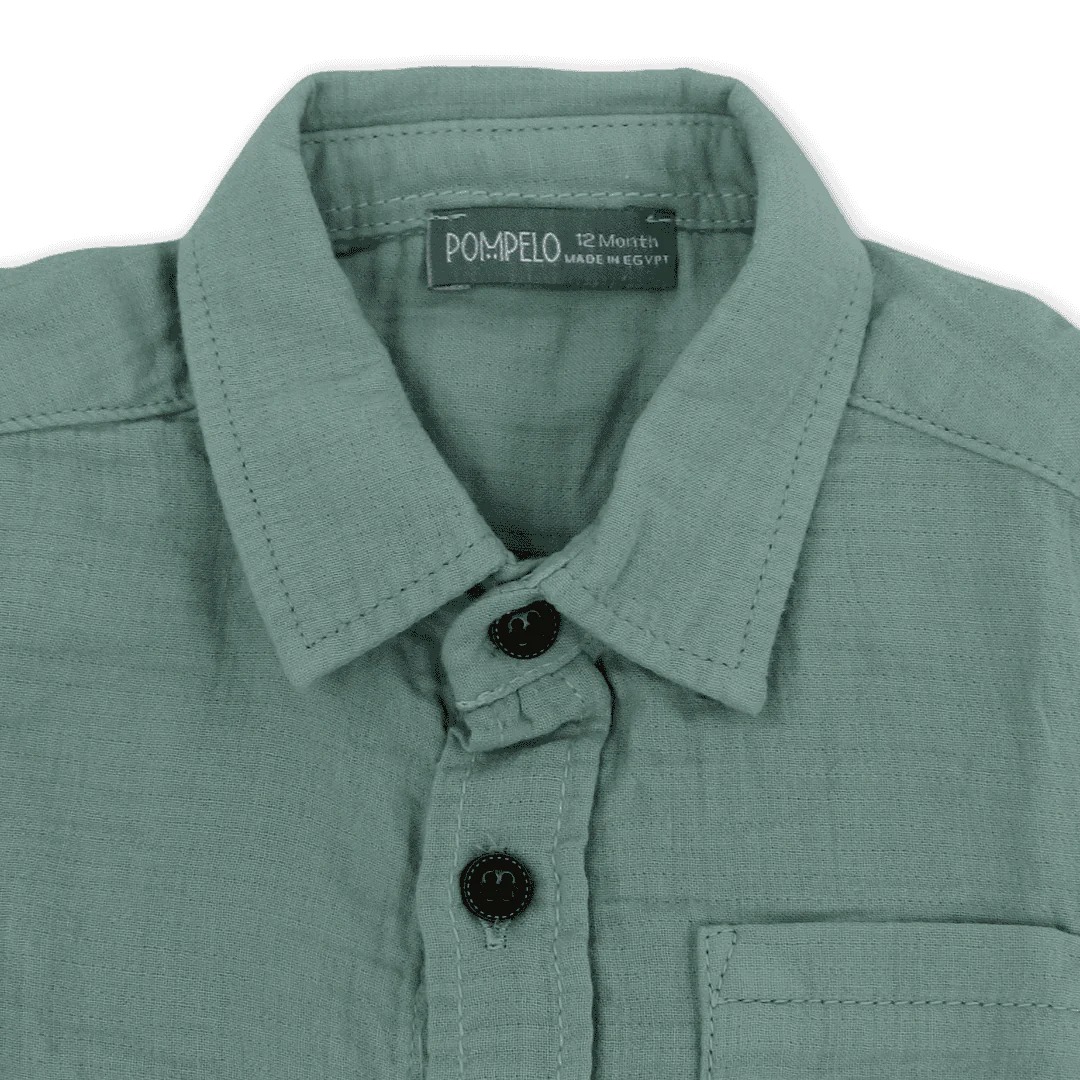 Baby Boys Cotton Shirt – Mint - Image 3