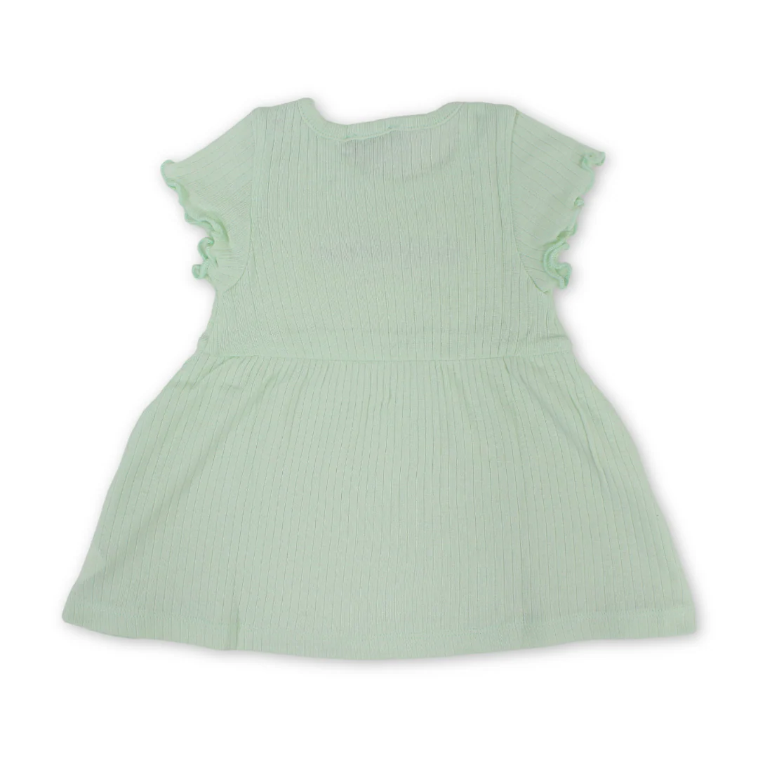 Baby Girls Cotton Dress – Mint with "Daddy's Princess" Embroidery - Image 2