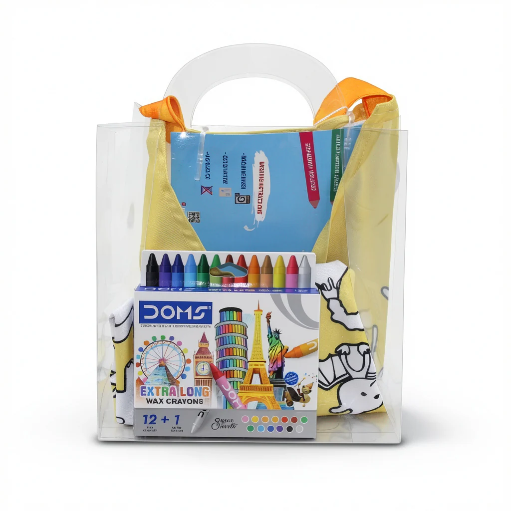 Dino Coloring Apron + Doms Extra Long Wax Crayons Set - Image 3