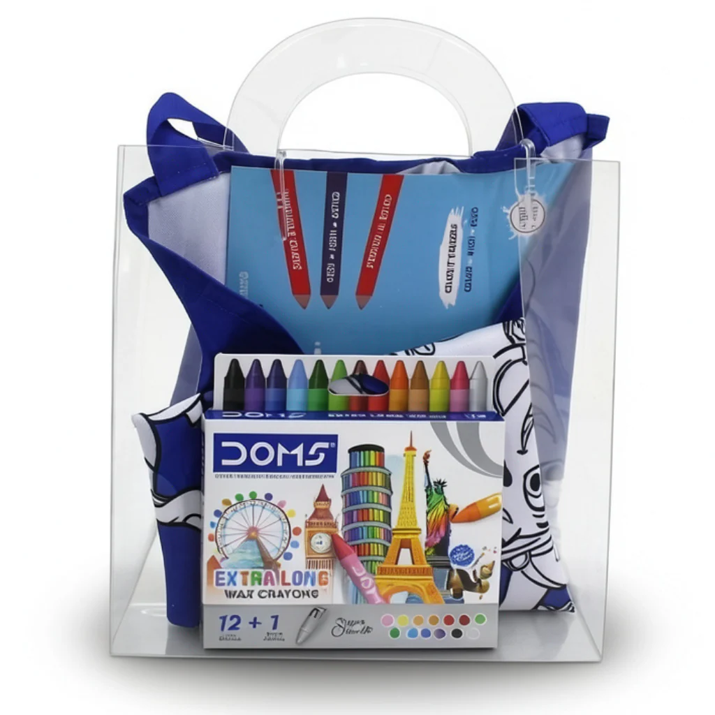 Paw Patrol Coloring Apron + Doms Extra Long Wax Crayons Set - Image 3