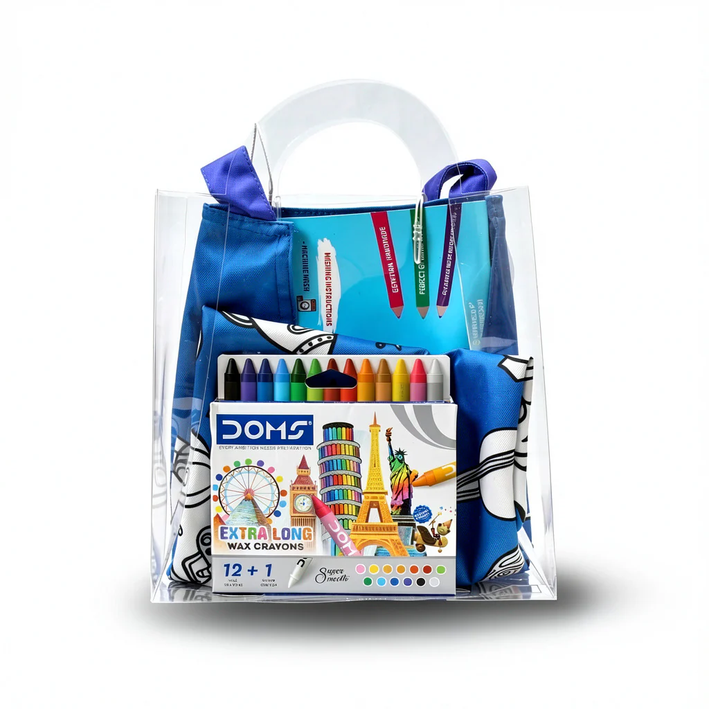 Space Coloring Apron + Doms Extra Long Wax Crayons Set