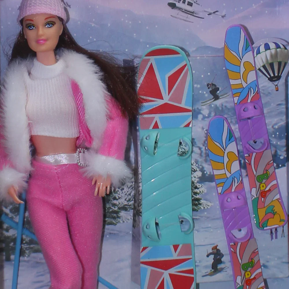 Q.Joele Ski Suit 11.5-Inch Jointed Doll – Pink - Image 3