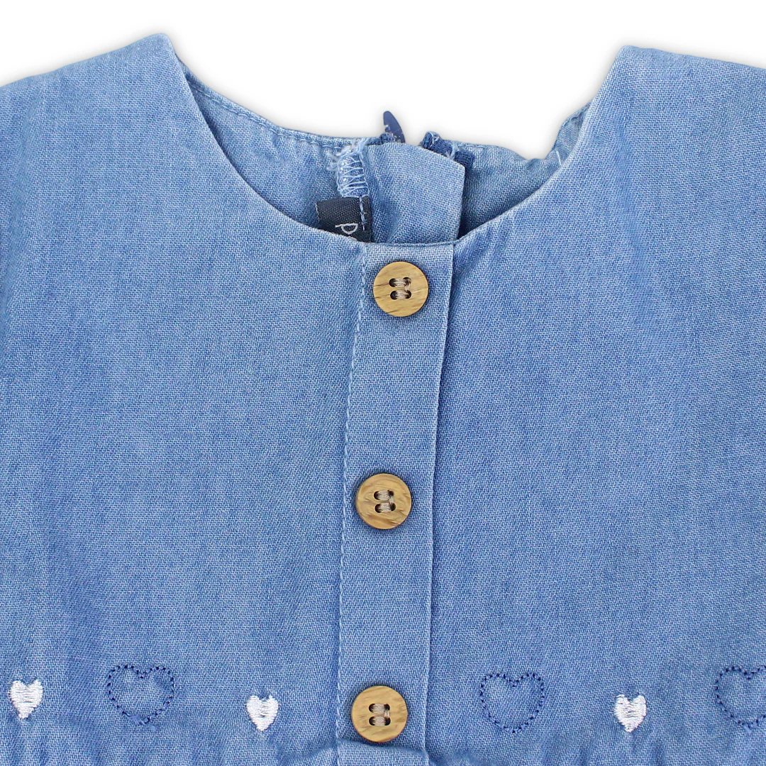 Baby Girls Cotton Denim Dress - Image 3