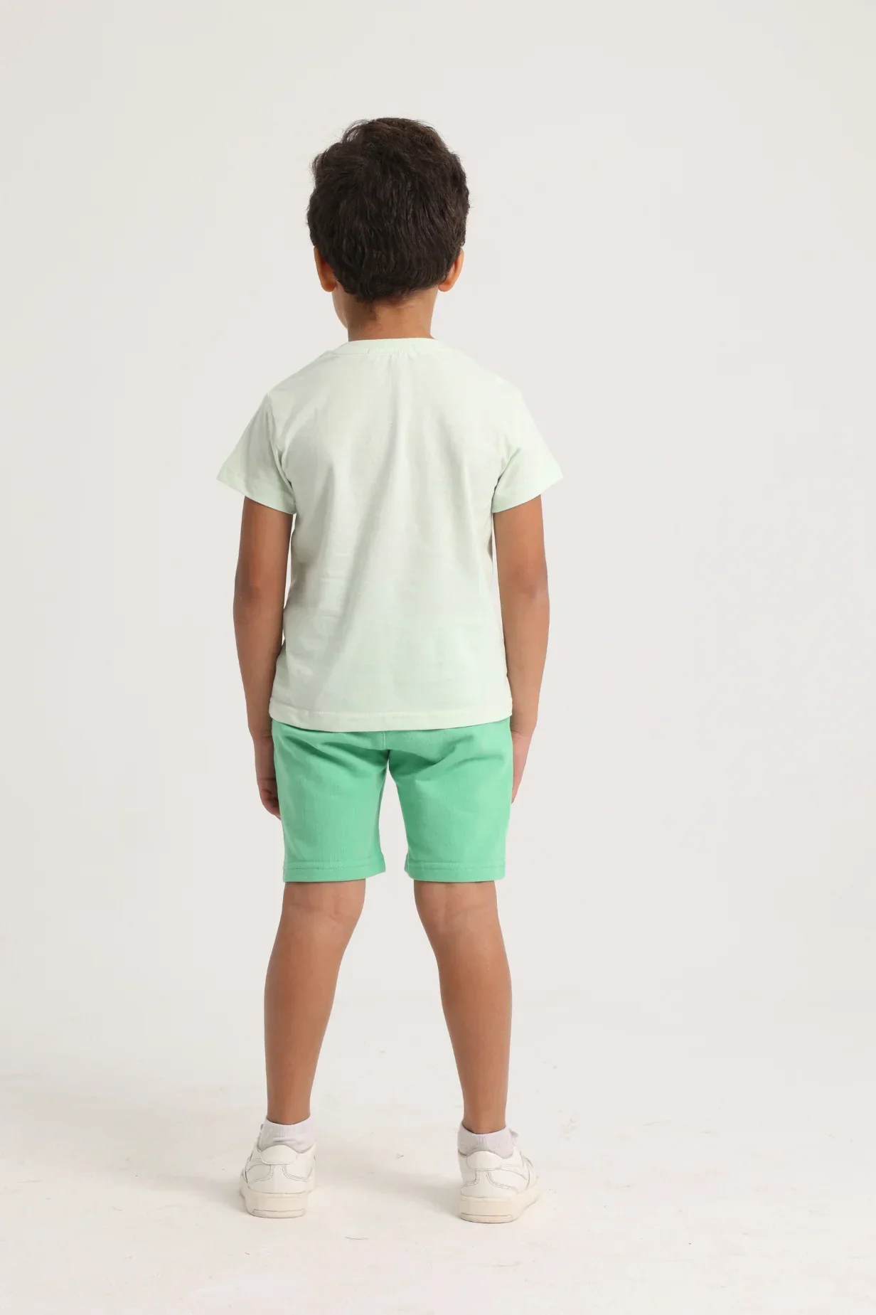 Baby Boys Cotton 2-Piece Outfit Set - Mint with Dino in Space - Image 2