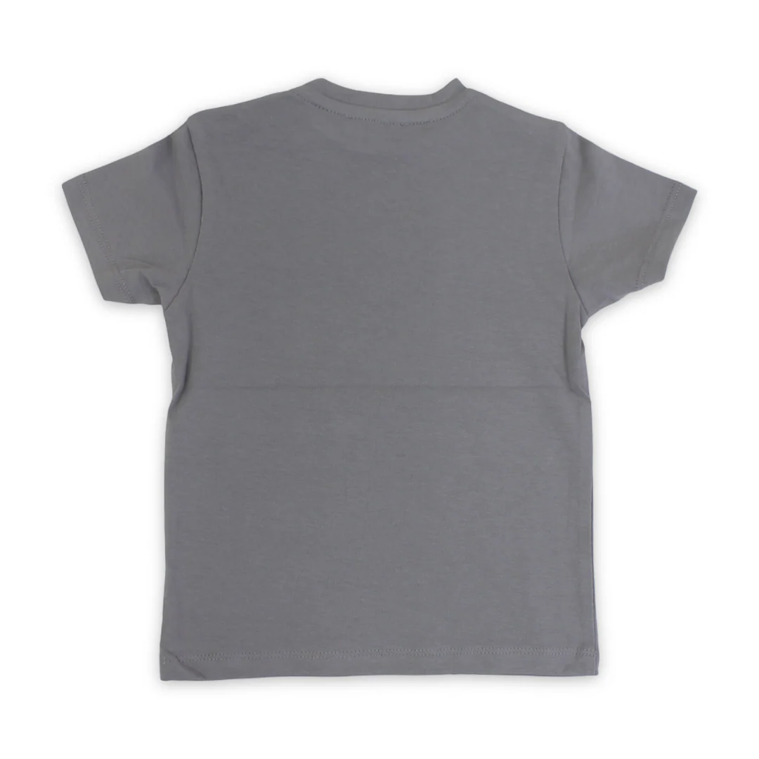 Baby Boys Cotton T-Shirt – Grey with Dinosaurs Print - Image 2