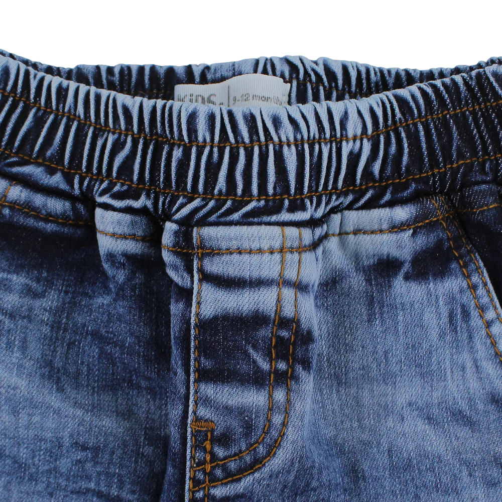 Baby Boys Cargo Jeans – Medium Wash - Image 4