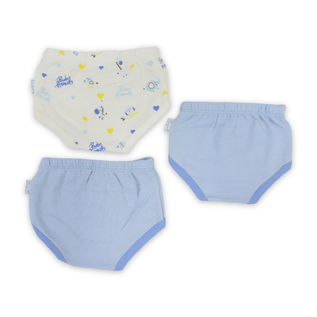 Baby Boys Cotton Pantie – Baby Blue with Animals Design - Image 2