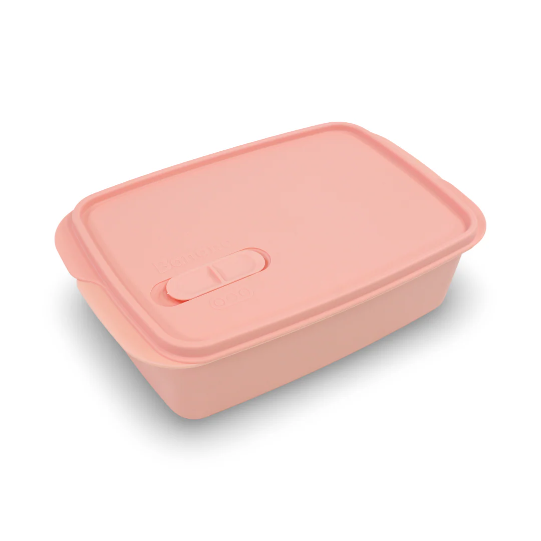Banana Lunch Box with Splitter 2 Levels 1.5L – Salmon