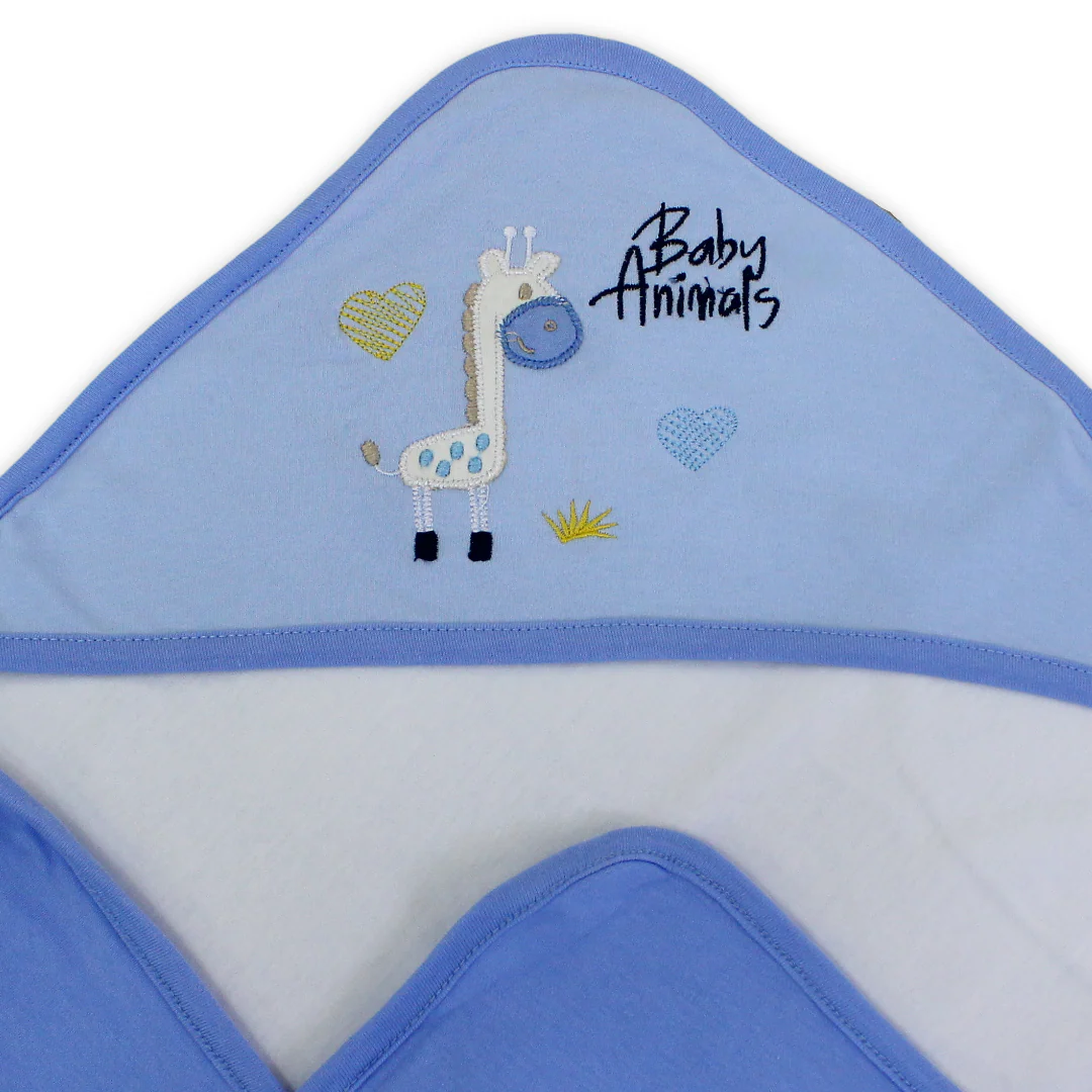 Cotton Baby Blanket – Giraffe Embroidery - Image 3