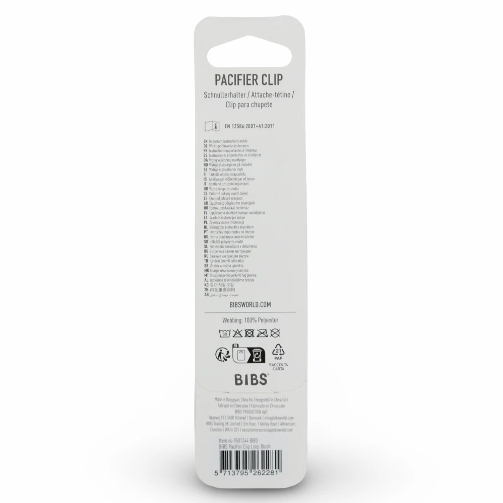 BIBS Pacifier Clip Loop – Blush - Image 3