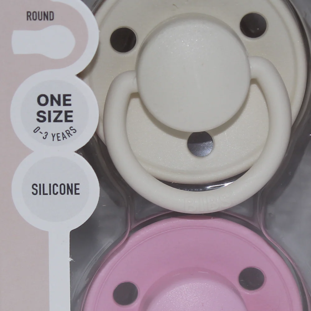 BIBS De Lux Cilicone Pacifier Pack of 2 – One Size Ivory/Baby Pink - Image 6
