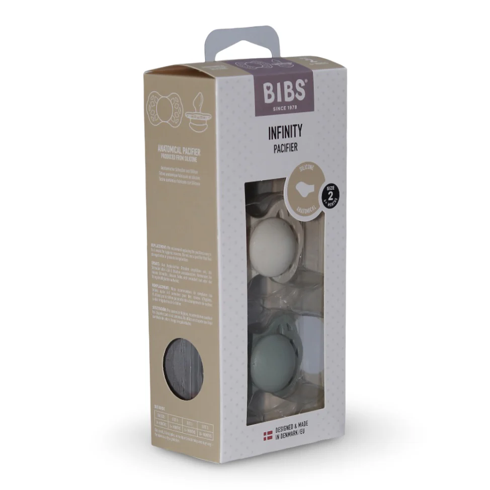 BIBS Infinity Pacifier Pack of 2 – Anatomical Silicone Size 2 Ivory/Sage - Image 6