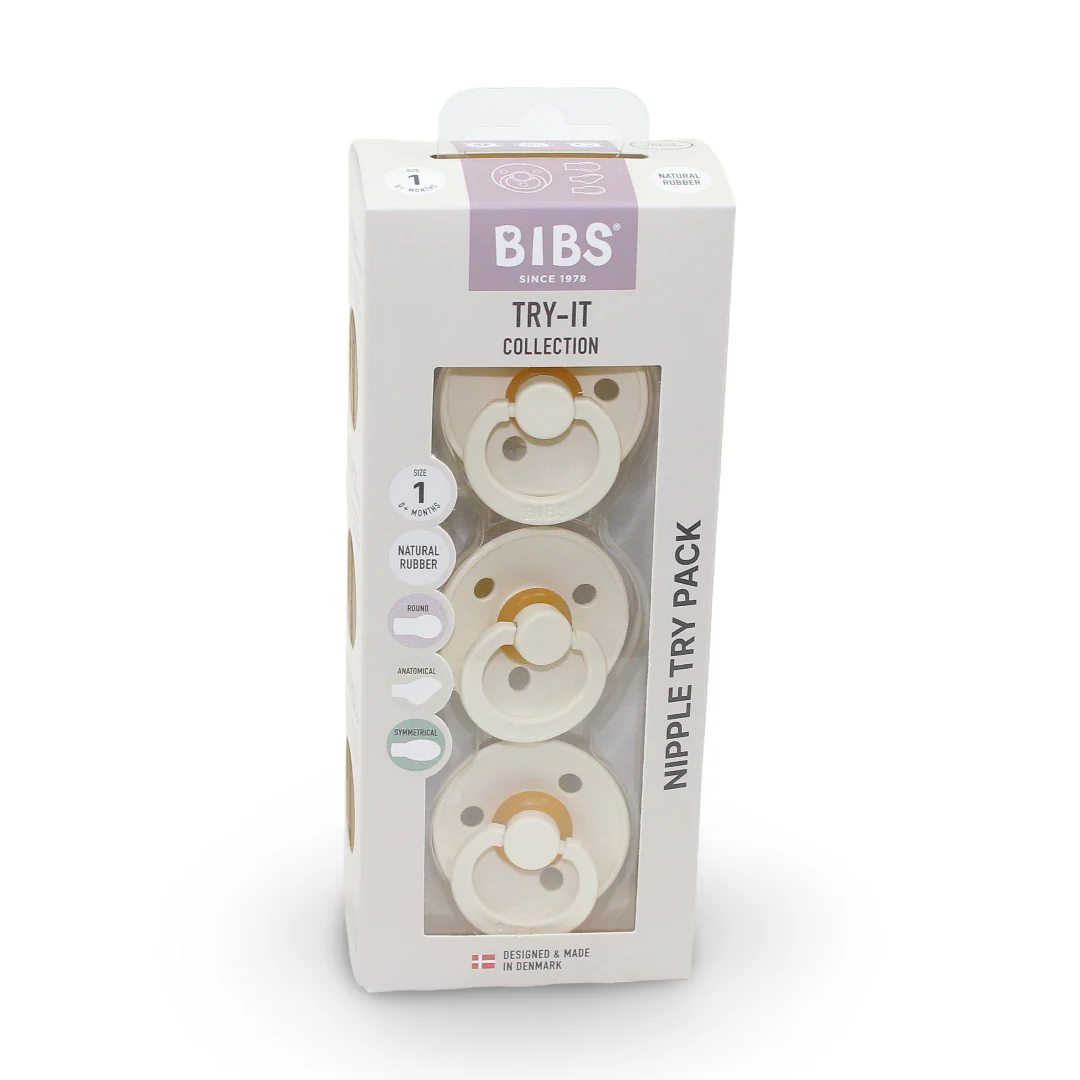 BIBS Pacifiers Try-It Colour 3 Pack – Ivory