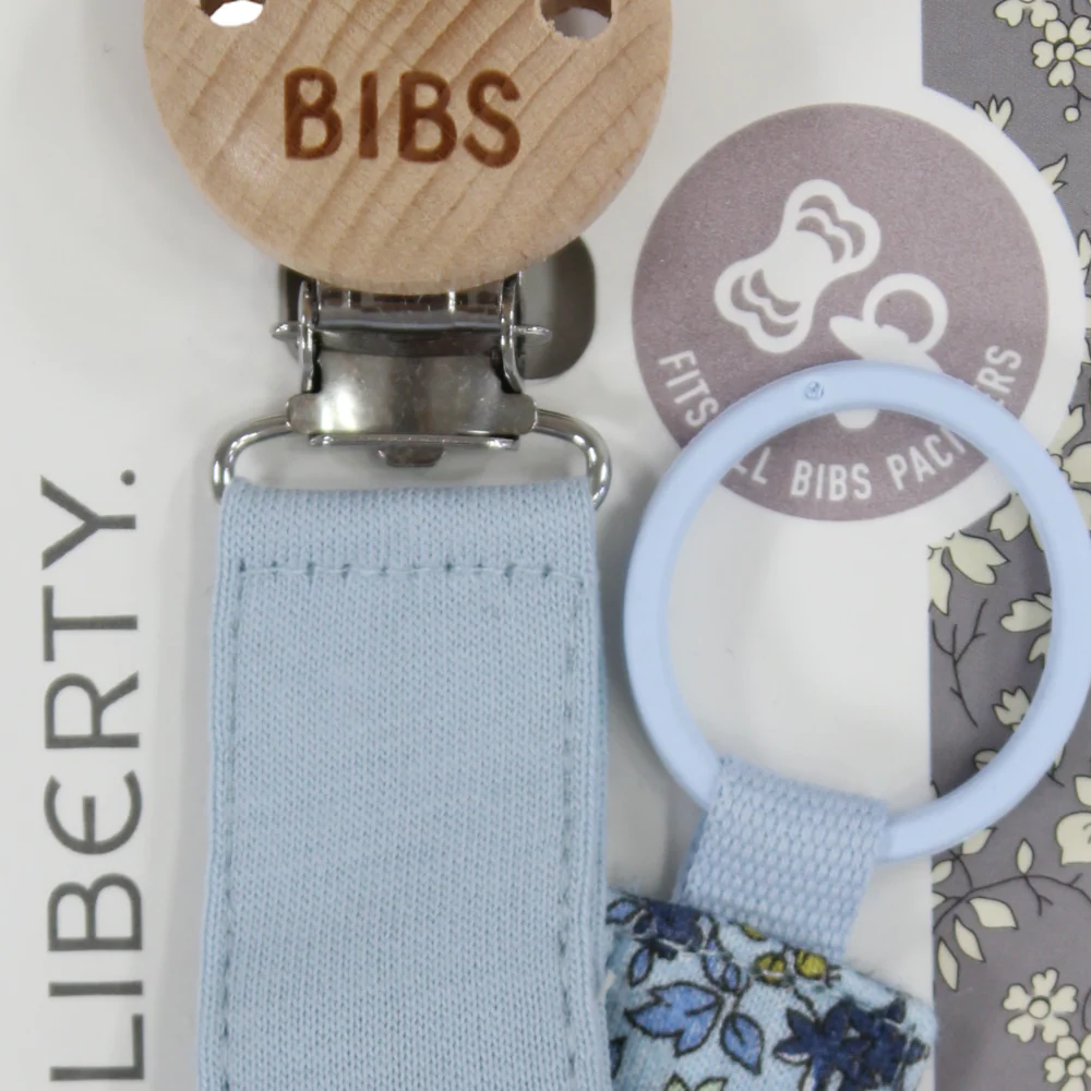 BIBS x Liberty Pacifier Clip - Chamomile Lawn Baby Blue - Image 4