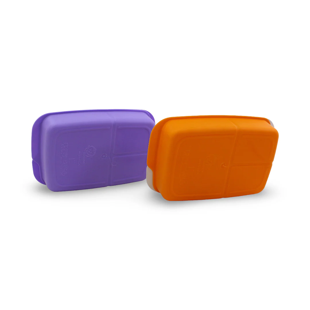 Banana Lunch Box Set 2-Piece 1L – Purple & Orange - Image 3