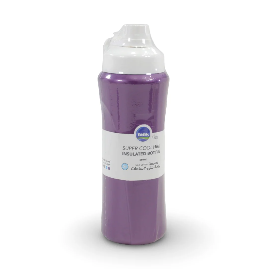 Tank Insulated Plastic Water Bottle Mini Super Cool 650ml – Purple