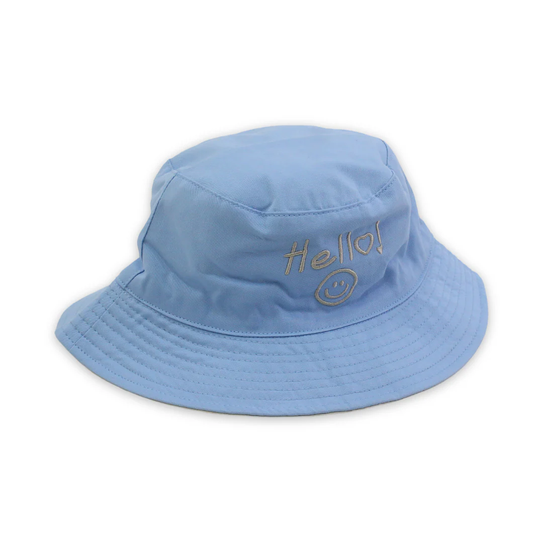 Unisex Cotton Bucket Hat – “Hello“ Embroidery - Image 3