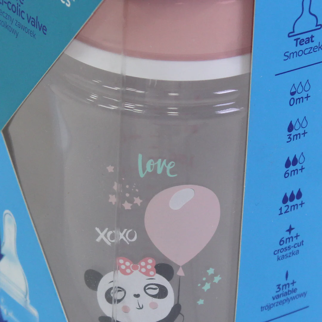 Canpol Babies Easy Start bottle 240ml Wide Neck – Pink - Image 3