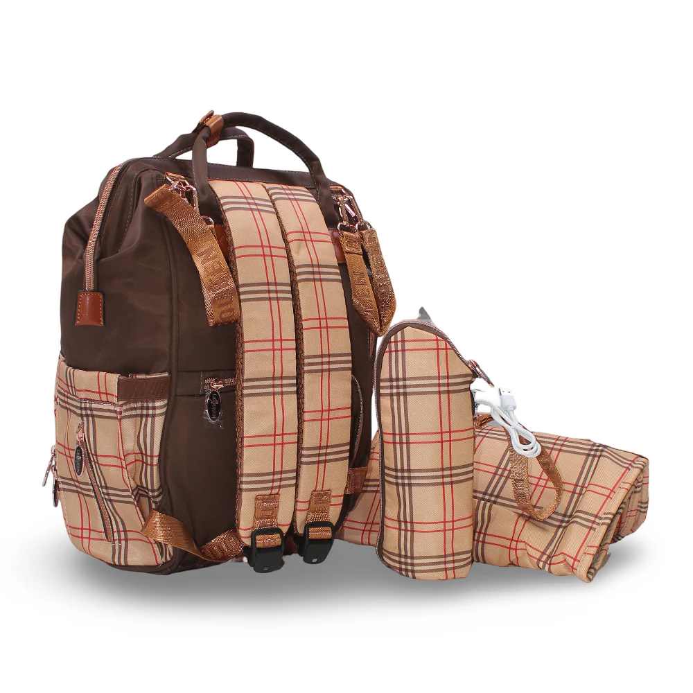 LeQueen Diaper Bag – Brown & Gold - Image 3