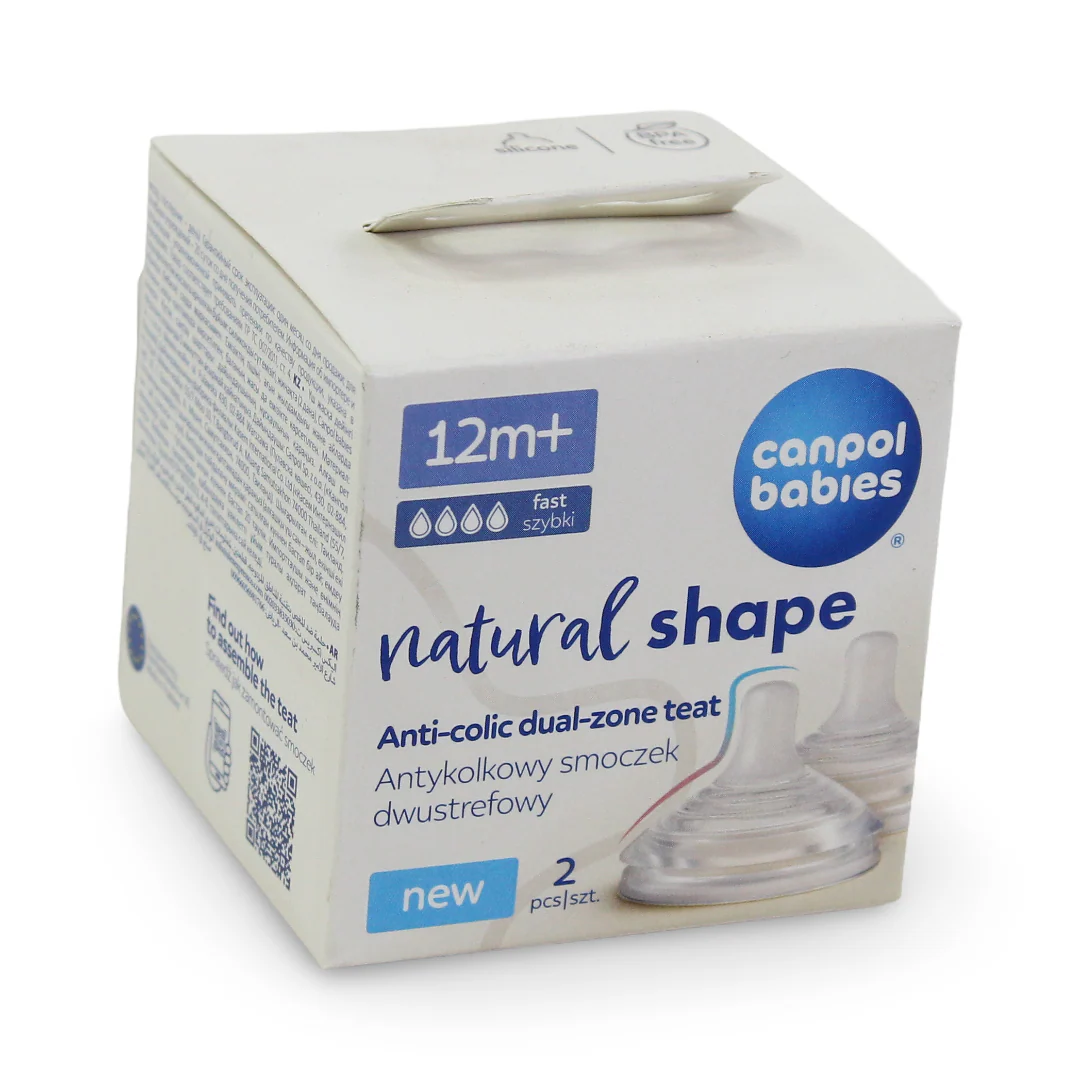 Canpol Babies Natural Shape Anti-Colic Dual-Zone Teats 12m+ (2 Pcs)