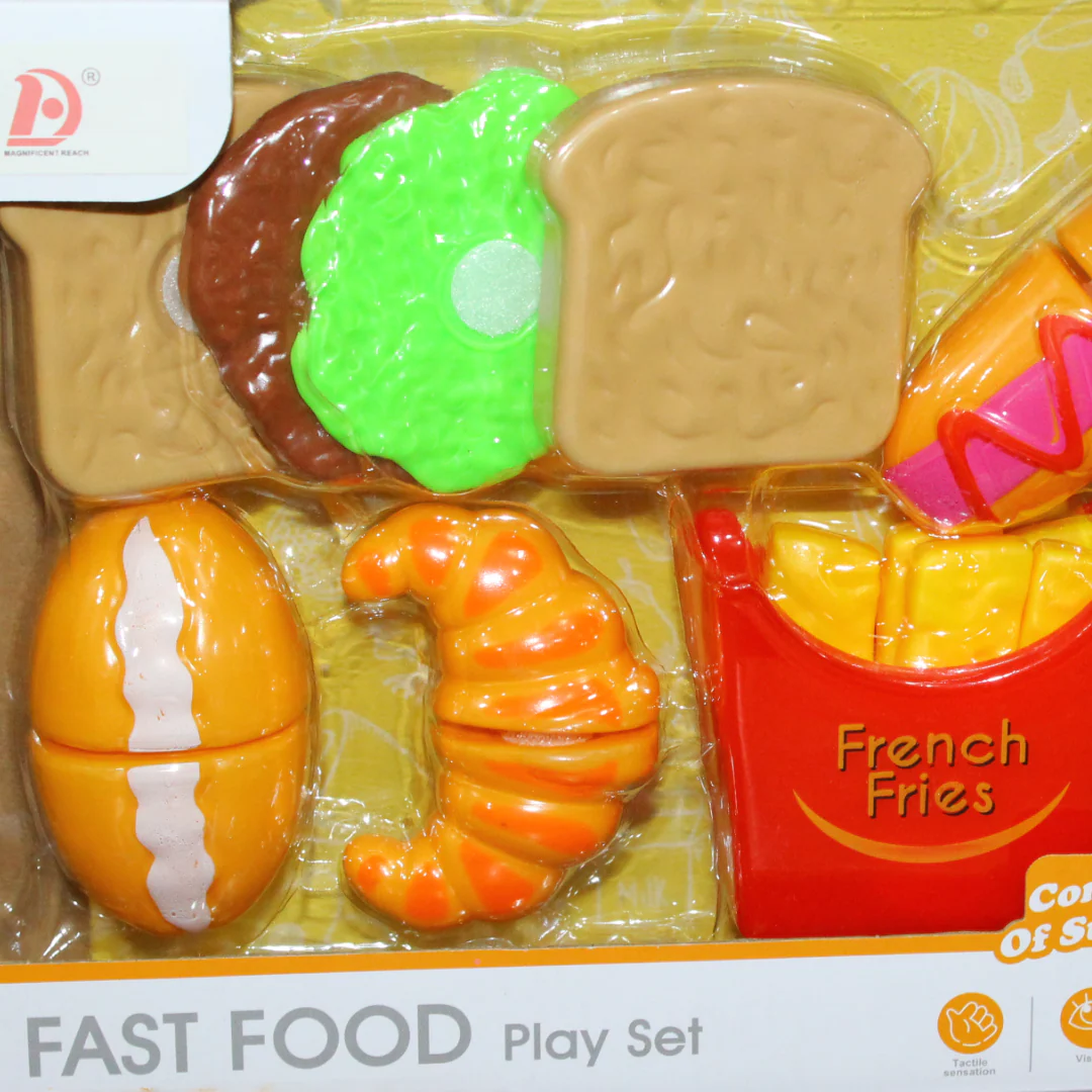 Fast Food Play Set – Burger & Hot Dog Set (14 Pieces) - Image 3